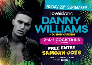 Love Island Danny at Samoan Joes