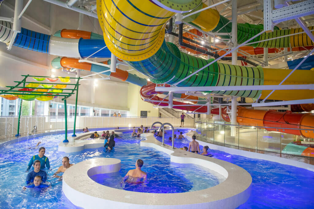 People enjoying the lazy river at the wave in coventry